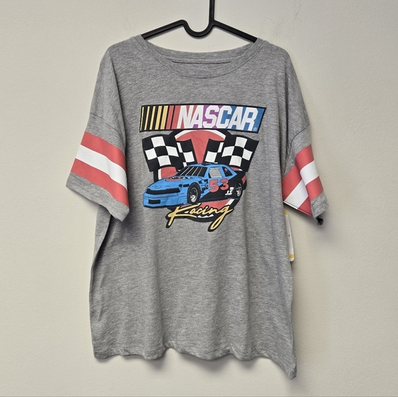 NASCAR Racing Licensed Varsity Graphic Tee Grey M - Picture 5 of 10